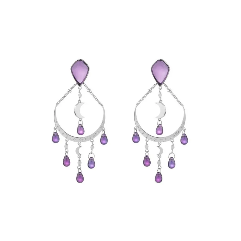 AGATHA PARÍS long earrings with amethyst from FLY collection by Sara Carbonero