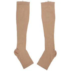 Compression Knee High Stockings Support Leg Beige S.