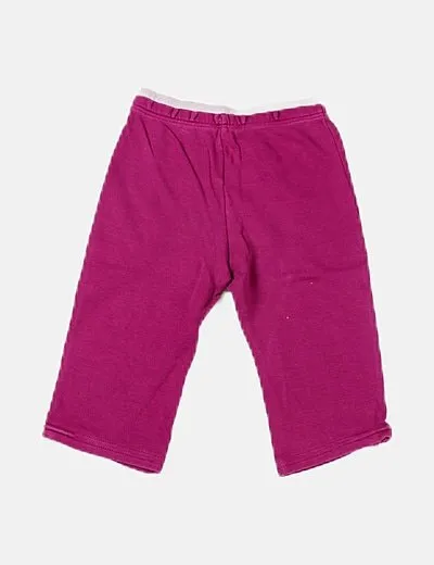 Benetton Leggings morados detalle elástico gris
