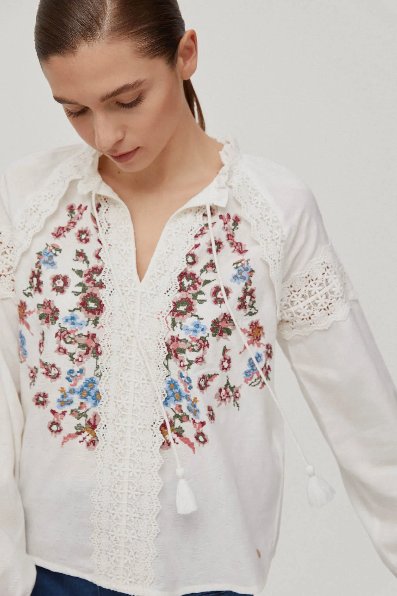 Cross Stitch Embroidered Blouse