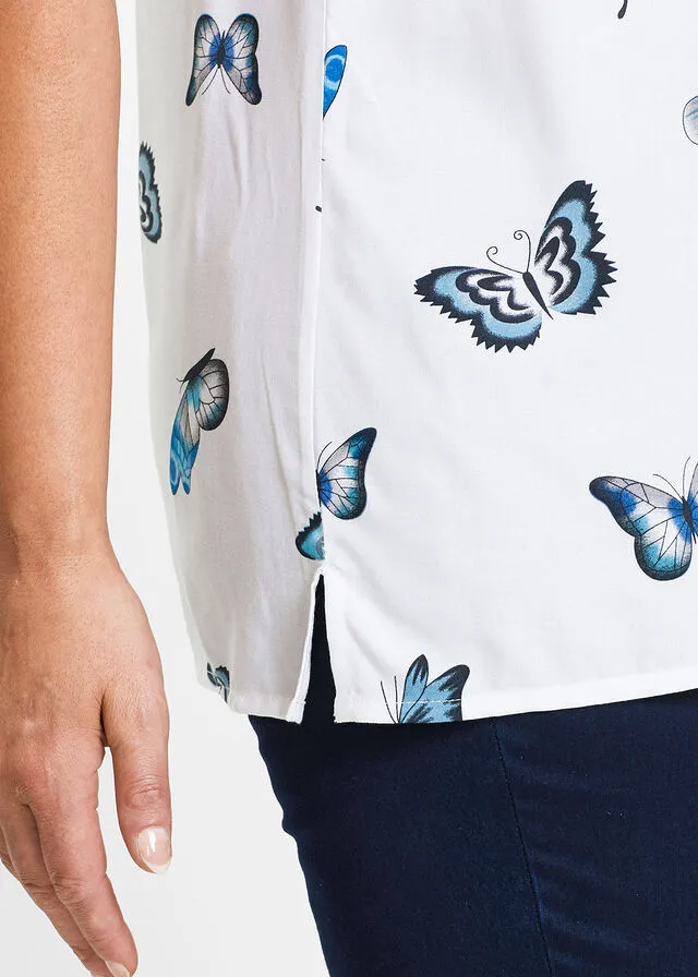 Black and White Printed Blouse
