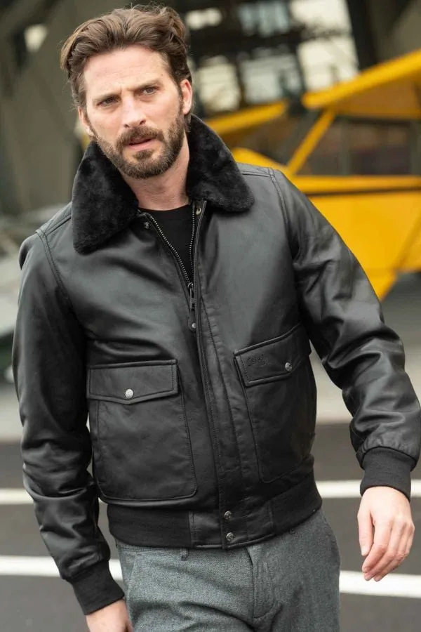 Schott Lctopgun Black Men's Jacket