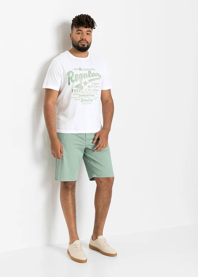 Green and White Printed T-shirt (2-pack)