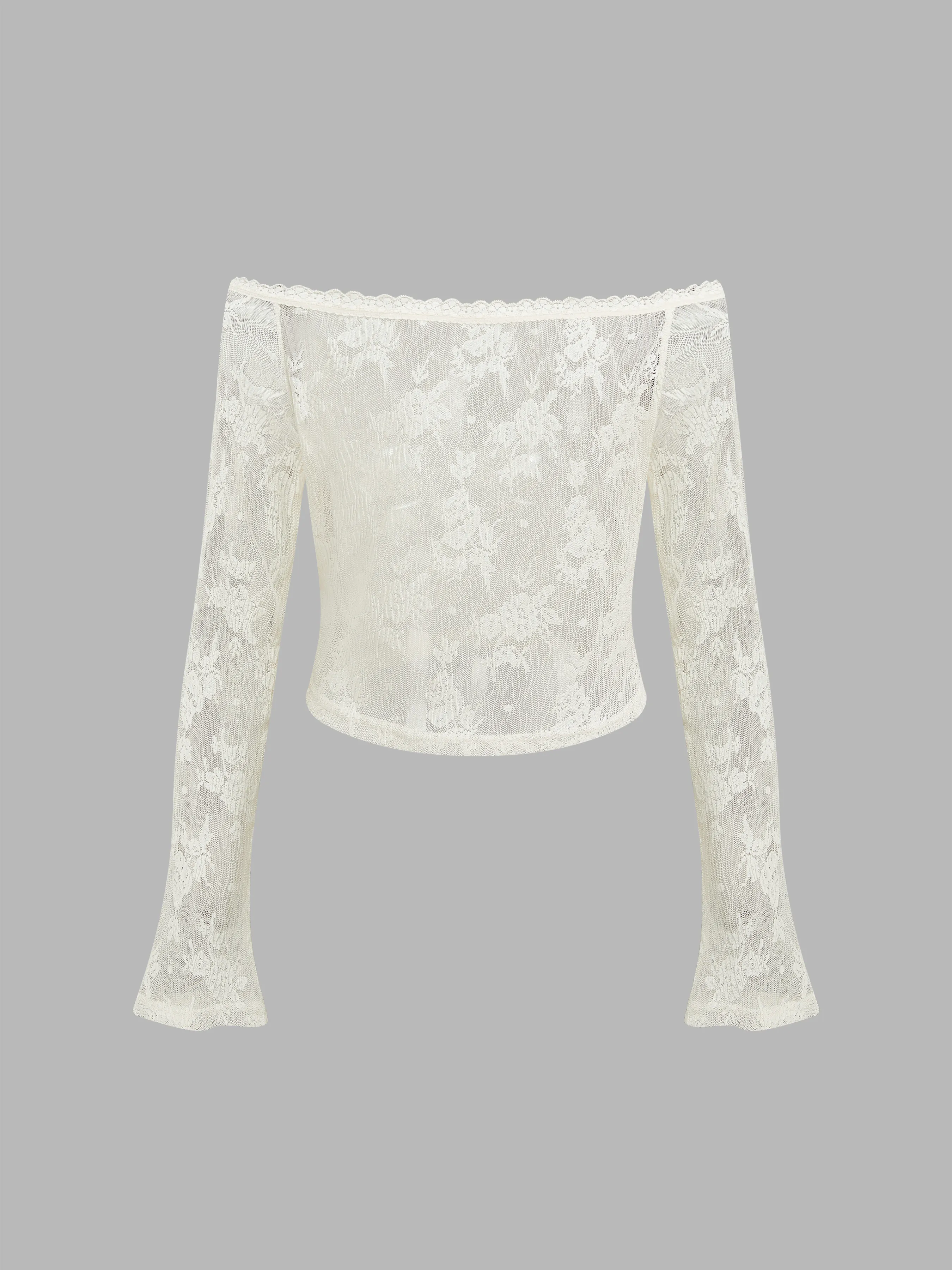 Lace Off-Shoulder Long Sleeve Top - Best Marketing Keywords