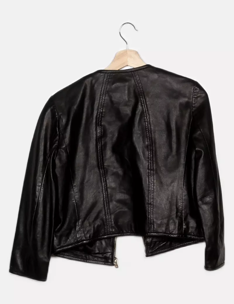 Massimo Dutti Leather Biker Jacket