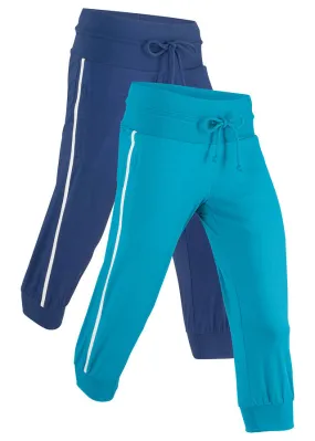 Pack 2 Panties Sport Elastic, 3/4 Length, Level 1 Dark Oxford Blue/Turquoise