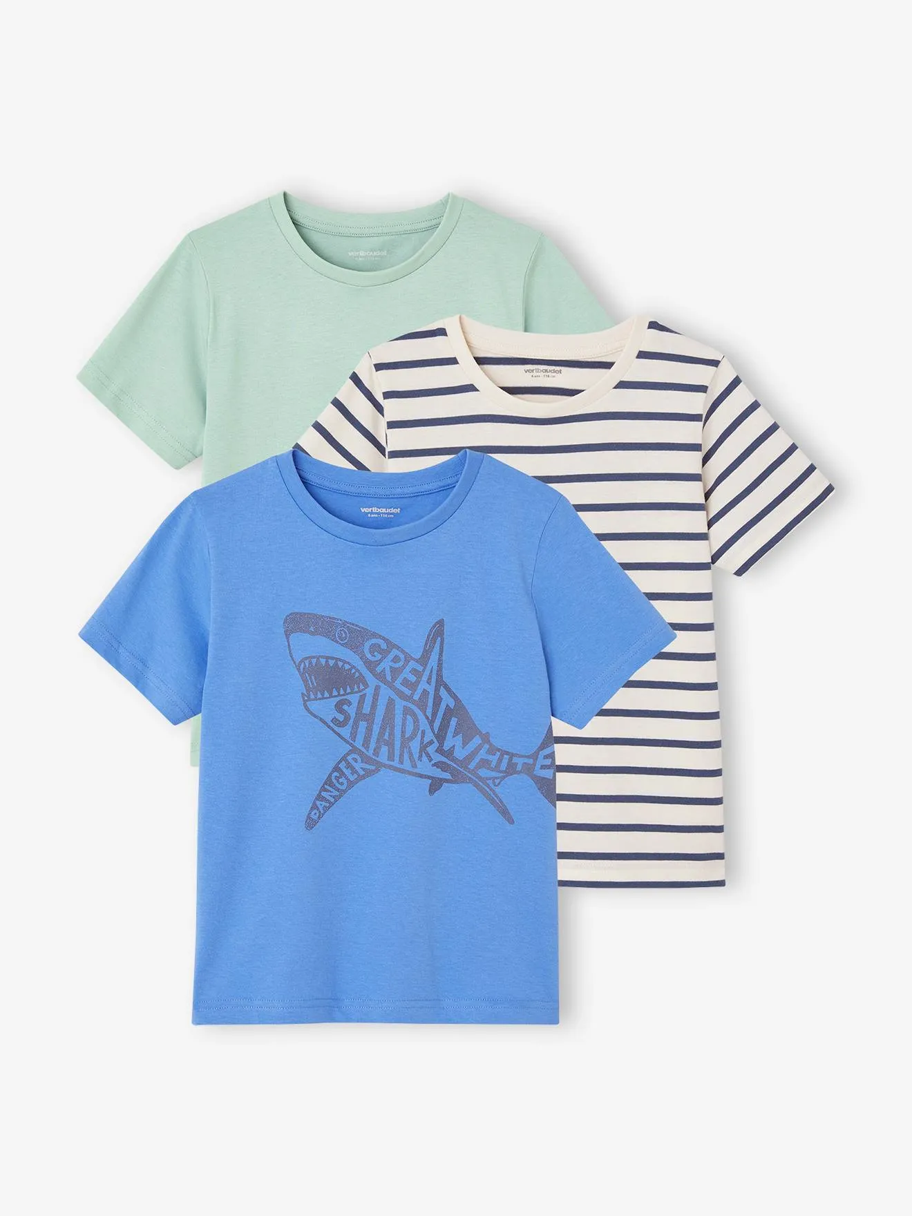 Pack 3 camisetas niño manga corta surtidas