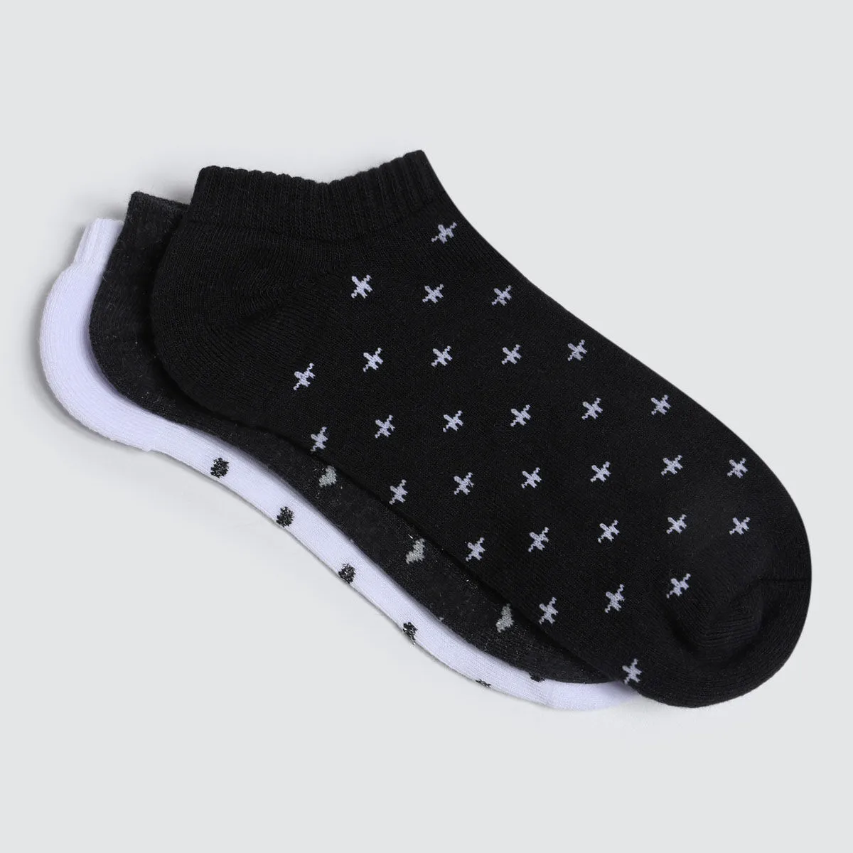 3-pack ankle socks with figures