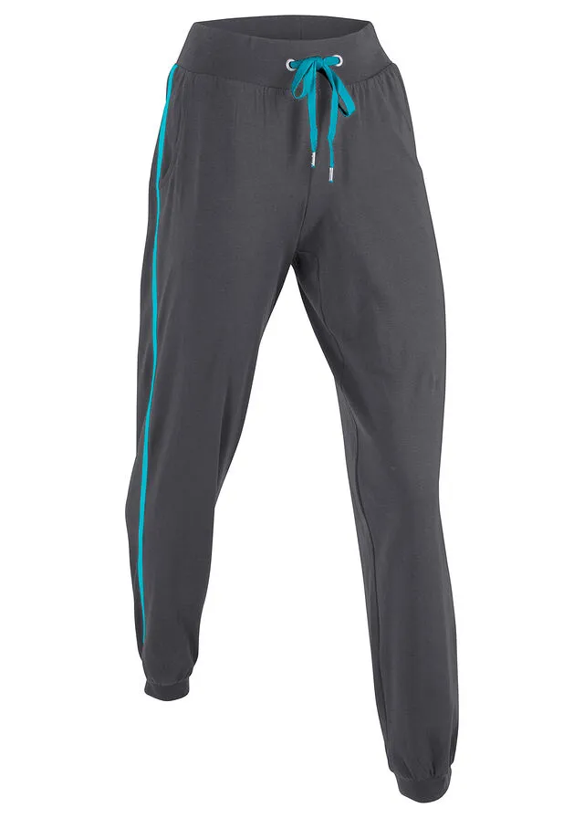 Cotton Jogger Pants, Ankle-Length Heathered Charcoal