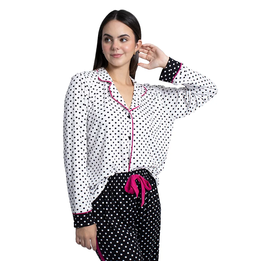 Polka Dot Long Sleeve Pajama Set