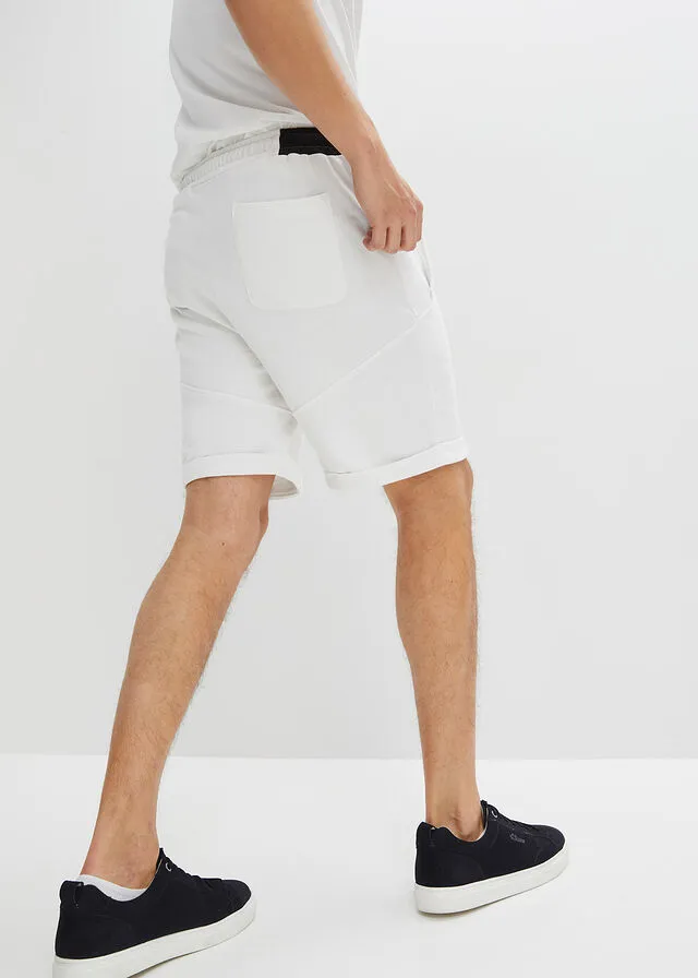 Recycled Polyester White-Black Gym Shorts