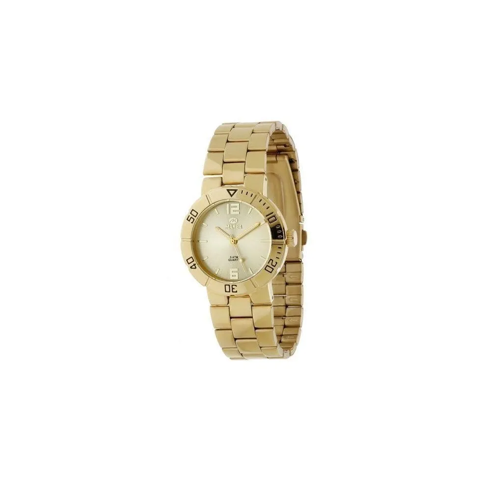 Women's Marea Watch. Round Gold Dial.
