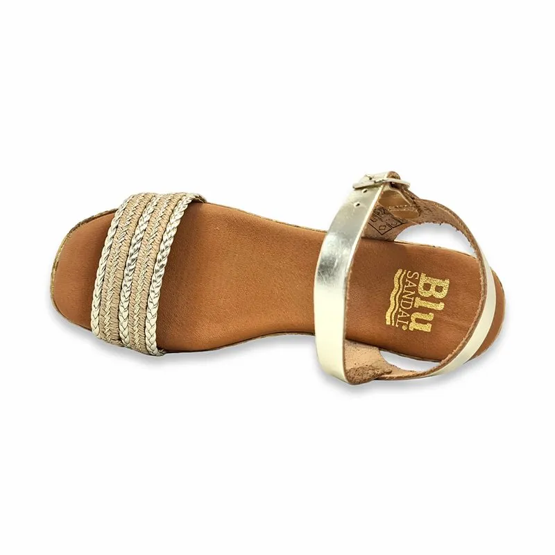 Sandalias Mujer Alpargatas Piel Cuña Plataforma Blusandal 70402 ¡Compras ya!