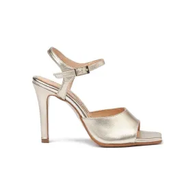Platinum leather high heel sandals by CBP
