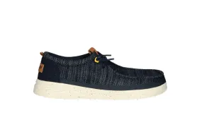 Blue Woven Lace Slip-On Shoe White Sole Polka Dots