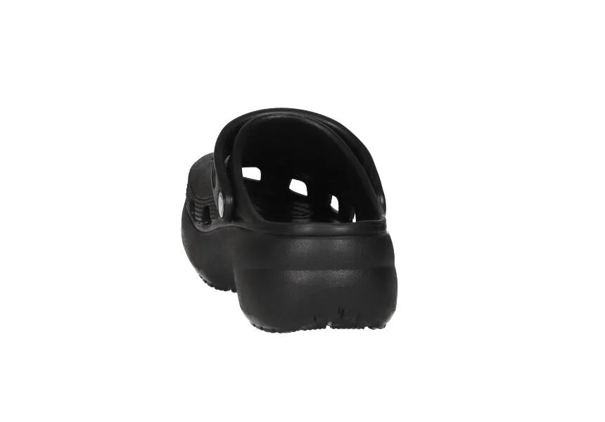 Clog with Holes Black Rubber Thick Sole